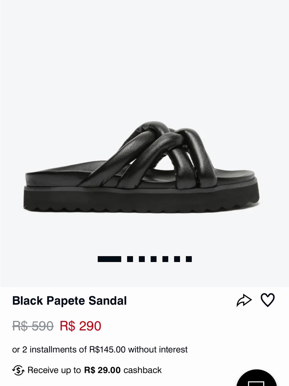SCHUTZ Black Knotted Slide Sandal